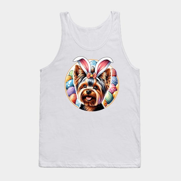 Yorkshire Terrier Embraces Easter with Bunny Ears Tank Top by ArtRUs